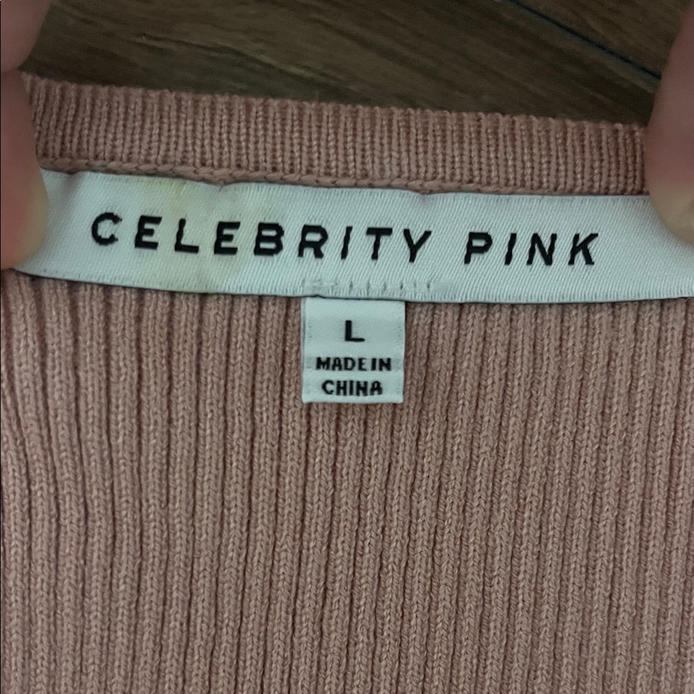 Celebrity Pink Ribbed Knit Top - Picture 2 of 4